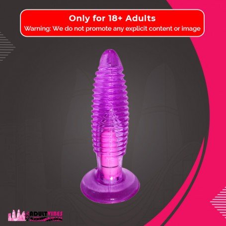 Purple Jelly Anal Vibrating Butt Plug With Suction Cup AD-024