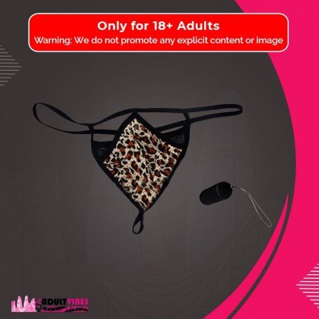 Leopard Grain Underwear Remote control vibrating t-back VP-002