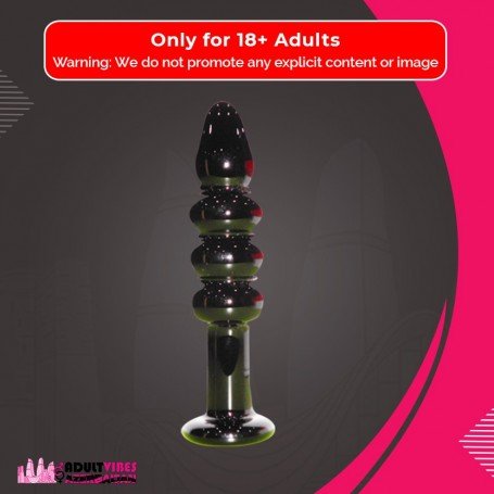 Black Beaded Glass Dildo Sex Toy GD-005