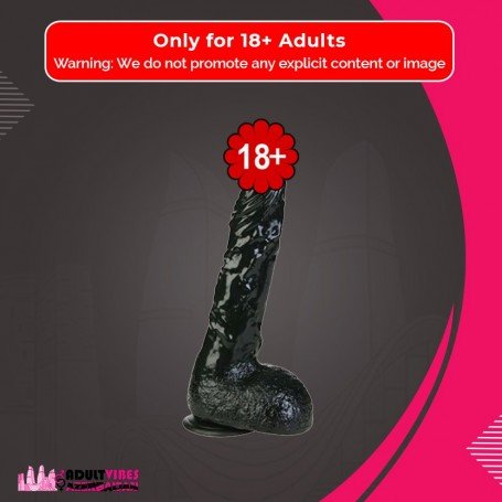 8 inch Black  Realistic Non Vibrator With Suction Cup RSNV-018